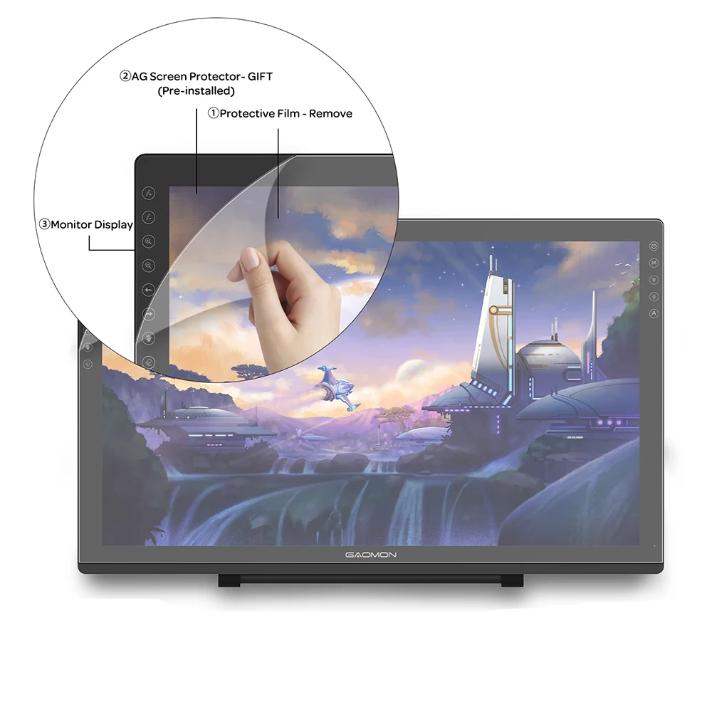 Фото Защитная пленка для графического планшета GAOMON PD1161/PD1220/PD1320/PD1560/PD1561/PD1610/PD156PRO/PD2200 №1