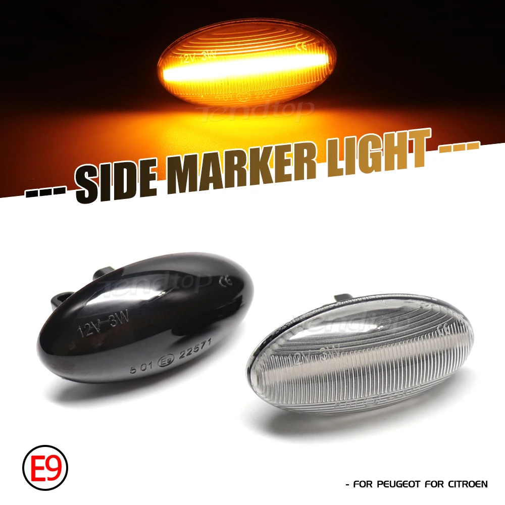 

2pcs Car LED Flasher Turn Signal Light Direction Indicator Side Marker Lamp For Peugeot 307 206 407 107 607 1007 C1 C2 C3 C5 C6