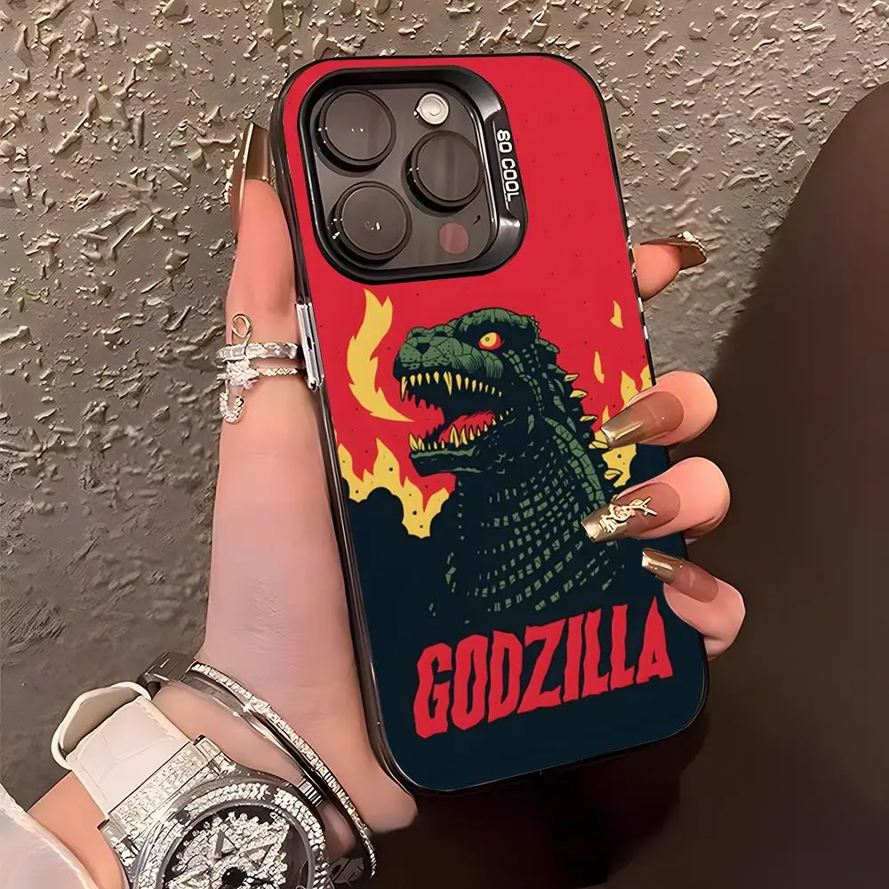 Фото Чехол C-Cool Go-Godzillas для iPhone 17 Air 16 15 14 Plus 13 12 11 Pro XS Max, серебристо-черный, с бампером №4