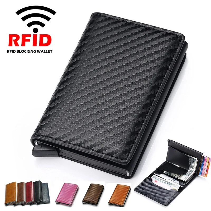 

Кошелек мужской с отделением для банковских карт, люксовый брендовый тонкий маленький бумажник из волшебной кожи с защитой от Rfid и блокиров...