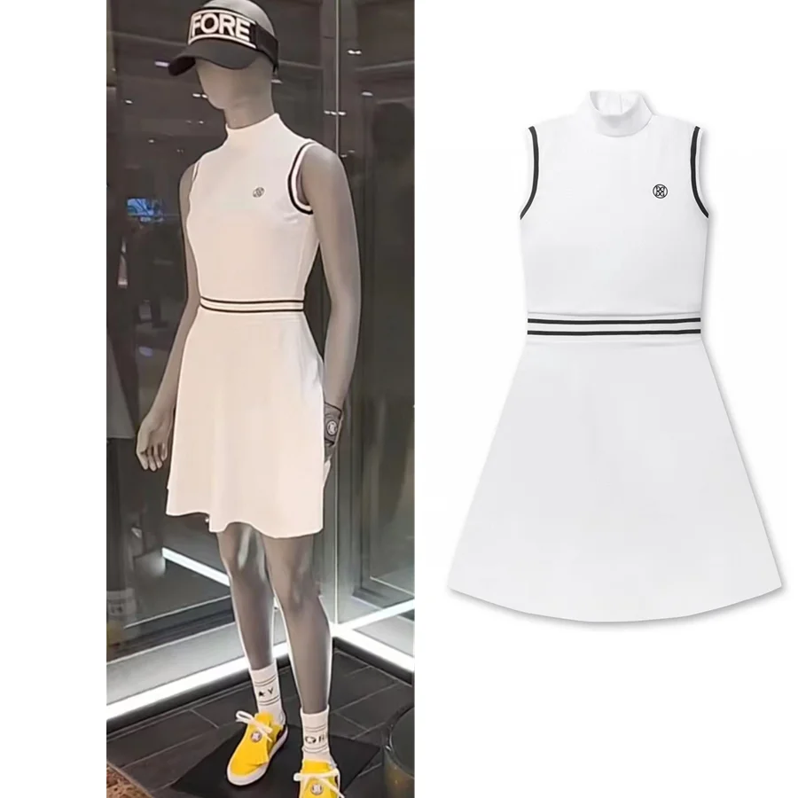 Spring/summer 2022 new golf clothing ladies sleeveless dress casual outdoor sports waist waist short sleeve sundress summer