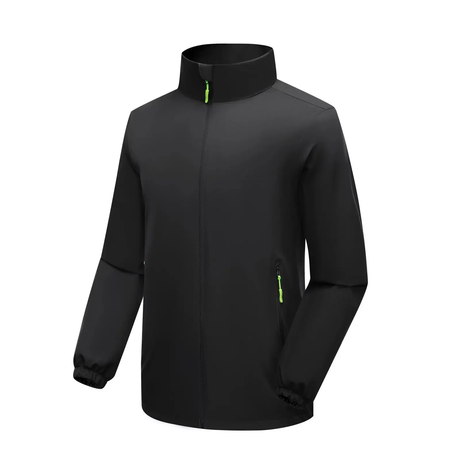 Демисезонный однослойный однотонный пиджак с воротником-стойкой повседневный