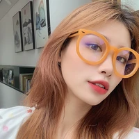 large frame glasses transparent can be matched with myopia glasses frame female retro rice nails round arrow anti blue light
