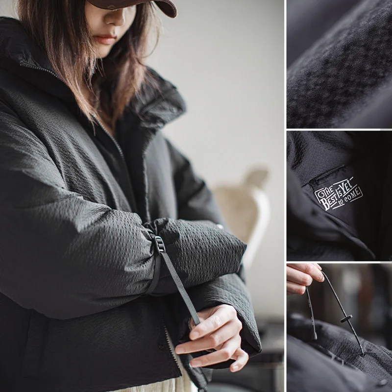 Пуховик Maden женский воротник-стойка 90% белое пальто на утином пуху универсальная