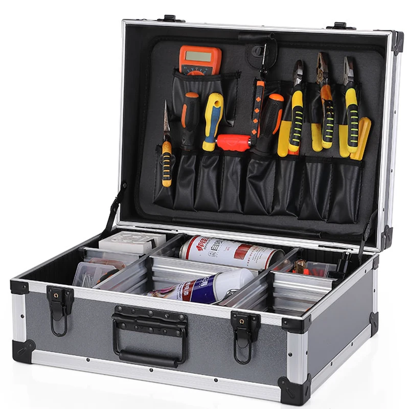 Aluminium Garage Tools Box Accessories Storage Complete Sealed Empty Tools Box Safety Portable Caja De Herramientas Hardware