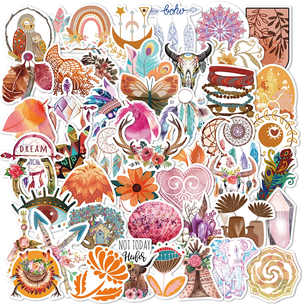 

10/50PCS Cartoon Art Bohemian Aesthetic Stickers Cool Decal Stickers for Phone Scrapbooking Laptop Funny Sticker Kids Girls Toys