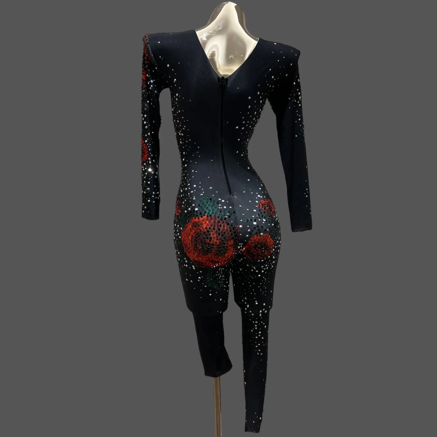 Блестящий комбинезон с цветочным узором блестящий облегающий для ночного клуба