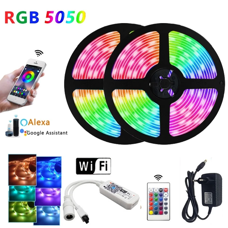 

Светодиодная лента Luces Rgb 2835 5050, 12 В, водонепроницаемая, для комнатных вечеринок, декоративное освещение, умная Светодиодная лента, холодная ...