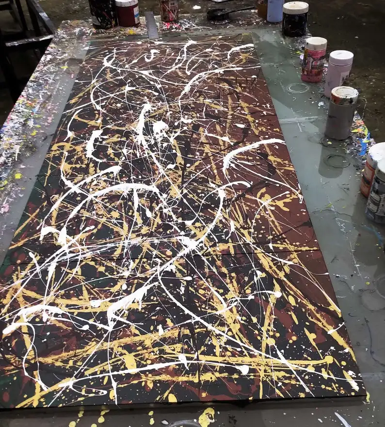 

Unique Painting Jackson Pollock Style Painting abstract wall art abstract metal painting. modern wall decor,extra large wall art