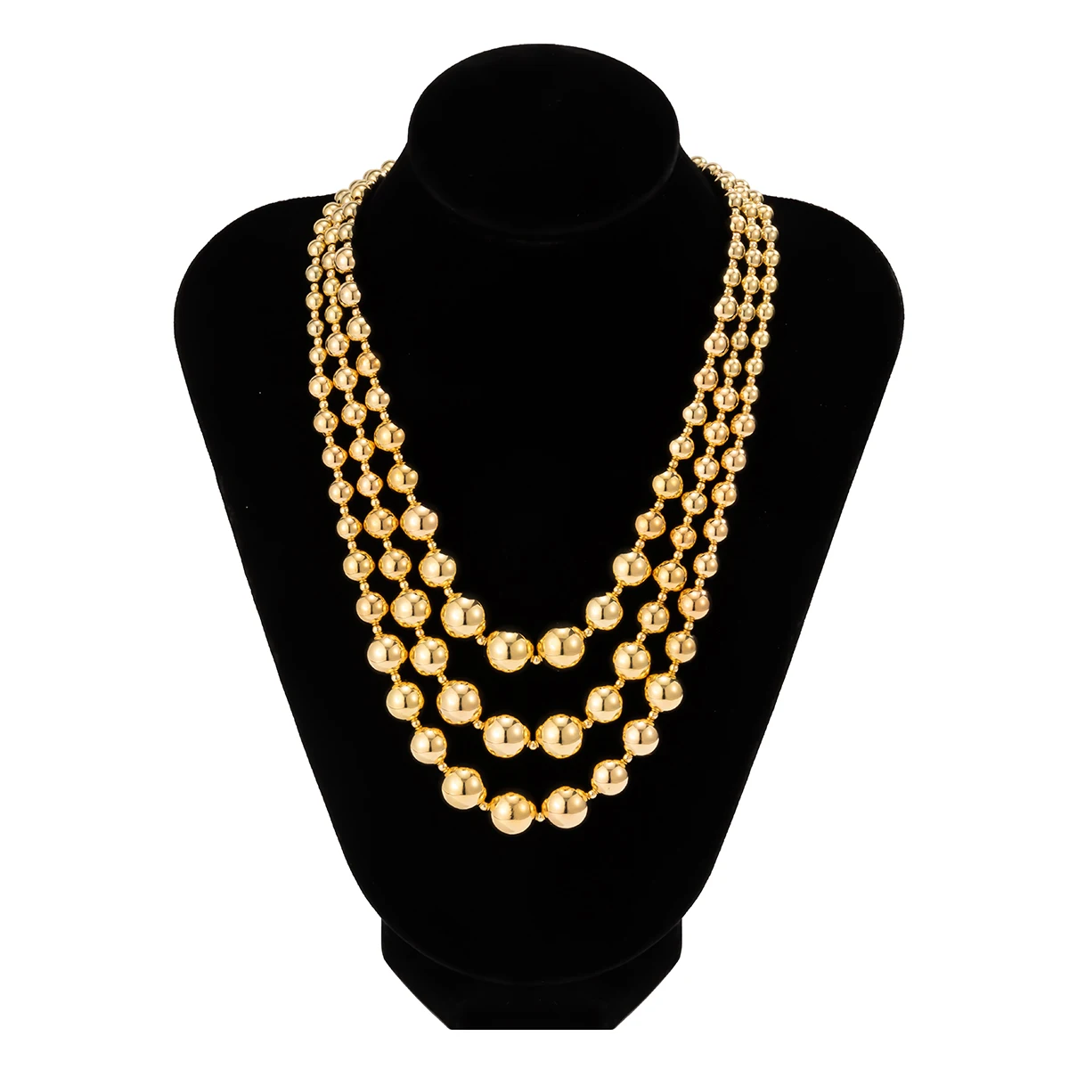 

Punk Multi Layer Plastic Beaded Chain Choker Neck Necklace Women New Fashion Big/Small Beads Geometric Statement Collier Jewelry