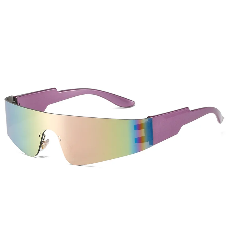 

Солнцезащитные очки в стиле панк для мужчин и женщин, роскошные спортивные брендовые дизайнерские слитные солнечные очки, UV400, модные, с пятью звездами, Y2K