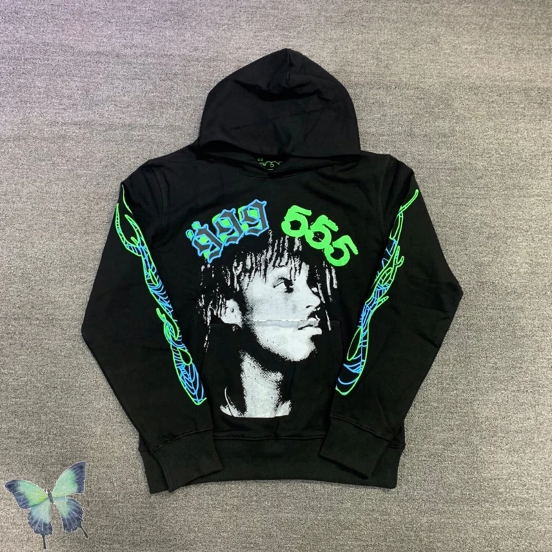 

Foam Angel Logo Young Thug 55555 Sp5der Men Women Spider Web Pattern Pullover Hoodie Sweatshirts