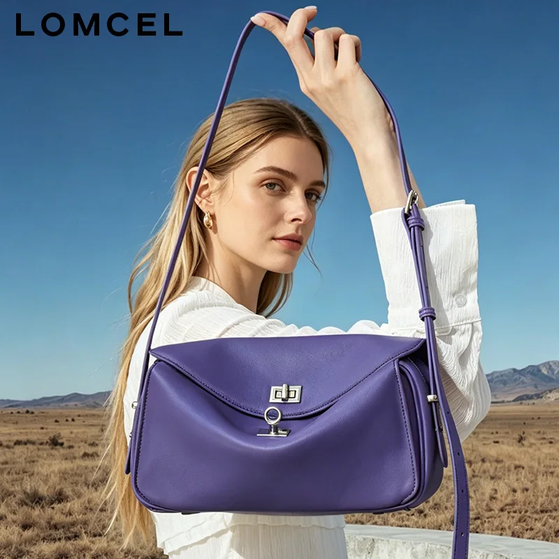 Фото LOMCEL 605 Неординарный дизайн, универсальная повседневная сумка, новая осенняя модель, натуральная кожа, большая вместимость, сумка-мессенджер, сумка-портфель. №1