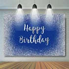 Mocsicka баннер на день рождения с именем на заказ фон Синий Золотой Черный Блестящий Золотой горошек декорация на годовщину