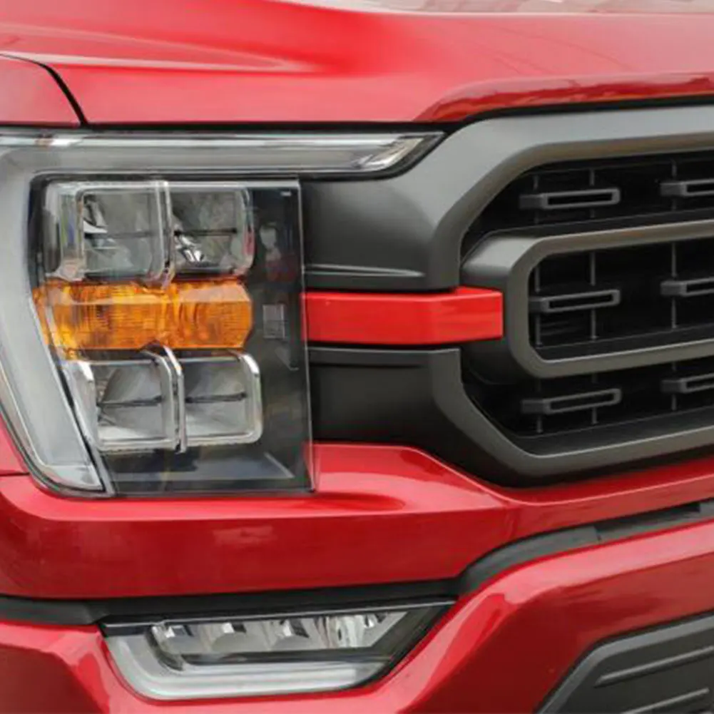 

Отделка крышки решетки радиатора отделка 2 шт./компл. ABS F-150 F150 передний бампер крышка решетки передней фары красный F150 F-150 2021-2022