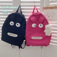 women little monster shoulder bag female korean junior high school high school bag girl funny canvas backpack