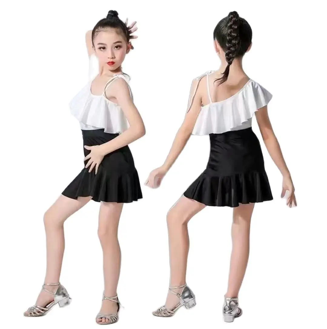 

New Fringe Latin Dance Dress For Girls Child Salsa Tango Ballroom Dancing Dress Competition Costume Kids Practice Dance Clothes