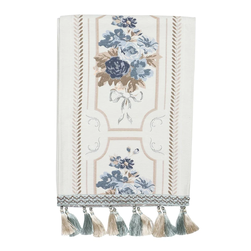 

European High-End Flower Table Runner Chenille Tassel Home Tablecloth Polyester Tablecloth Table Runner
