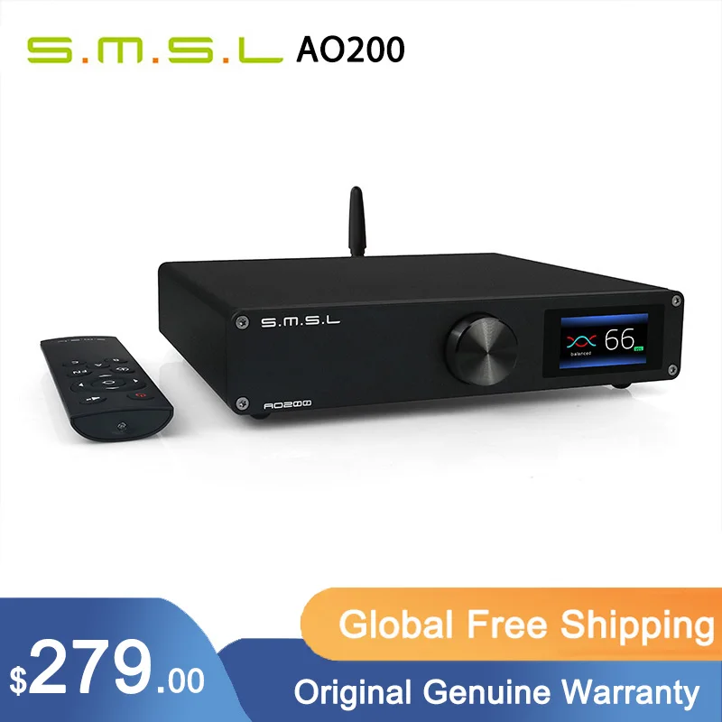 

SMSL AO200 digital amplifier bluetooth 5.0 balanced input USB decoding XLR speaker output subwoofer preout 150W*2 hifi amp
