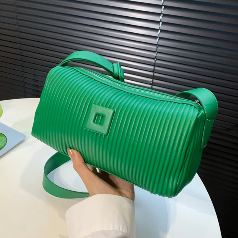

2022 Elegant Women Pu Leather Handbags Designer Ladies Green White Shoulder Bag Boston Bags Crossbody Bags Casual Messenger Bags