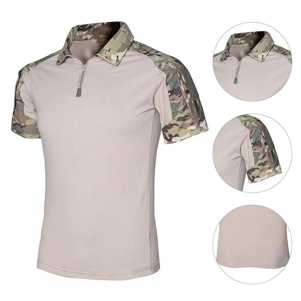 

Trendy Summer Shirt Short Sleeve Wear-resistant T-shirt Patchwork Summer Shirt