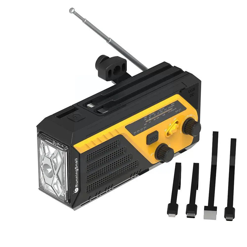 

Outdoor Multifunctional Disaster Prevention Emergency Radio SOS Radio Communications Crank Lighting Receiver Flashlight Han X1X4