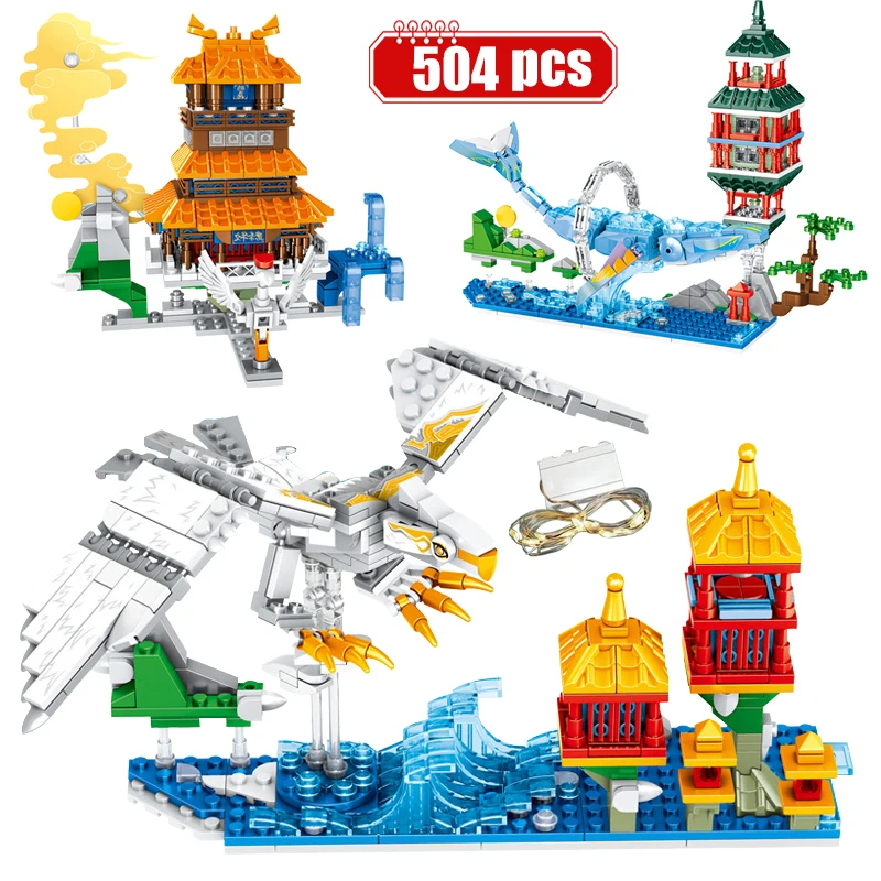 

504pcs City Street View Famous LED Royal Temple Palace Building Blocks Friends Ancient Architecture Bricks Toy For Kids Gifts