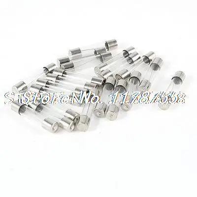 

20 Pcs 6mm Dia 30mm Length Fast Blow Clear Glass Fuse 8A 250V