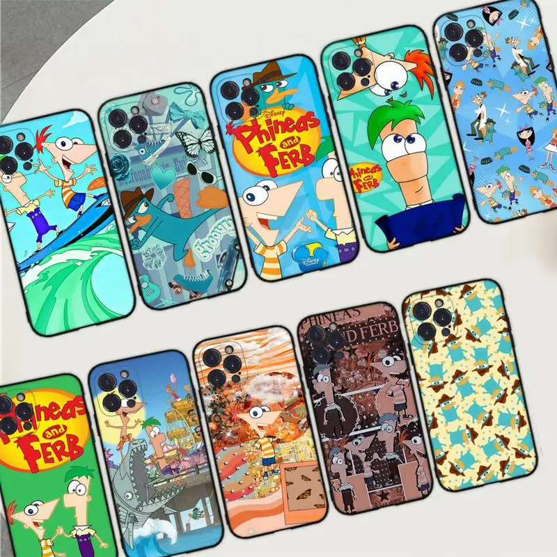 

Disney Phineas and Ferb Phone Case Silicone Soft for iphone 14 13 12 11 Pro Mini XS MAX 8 7 6 Plus X XS XR Cover