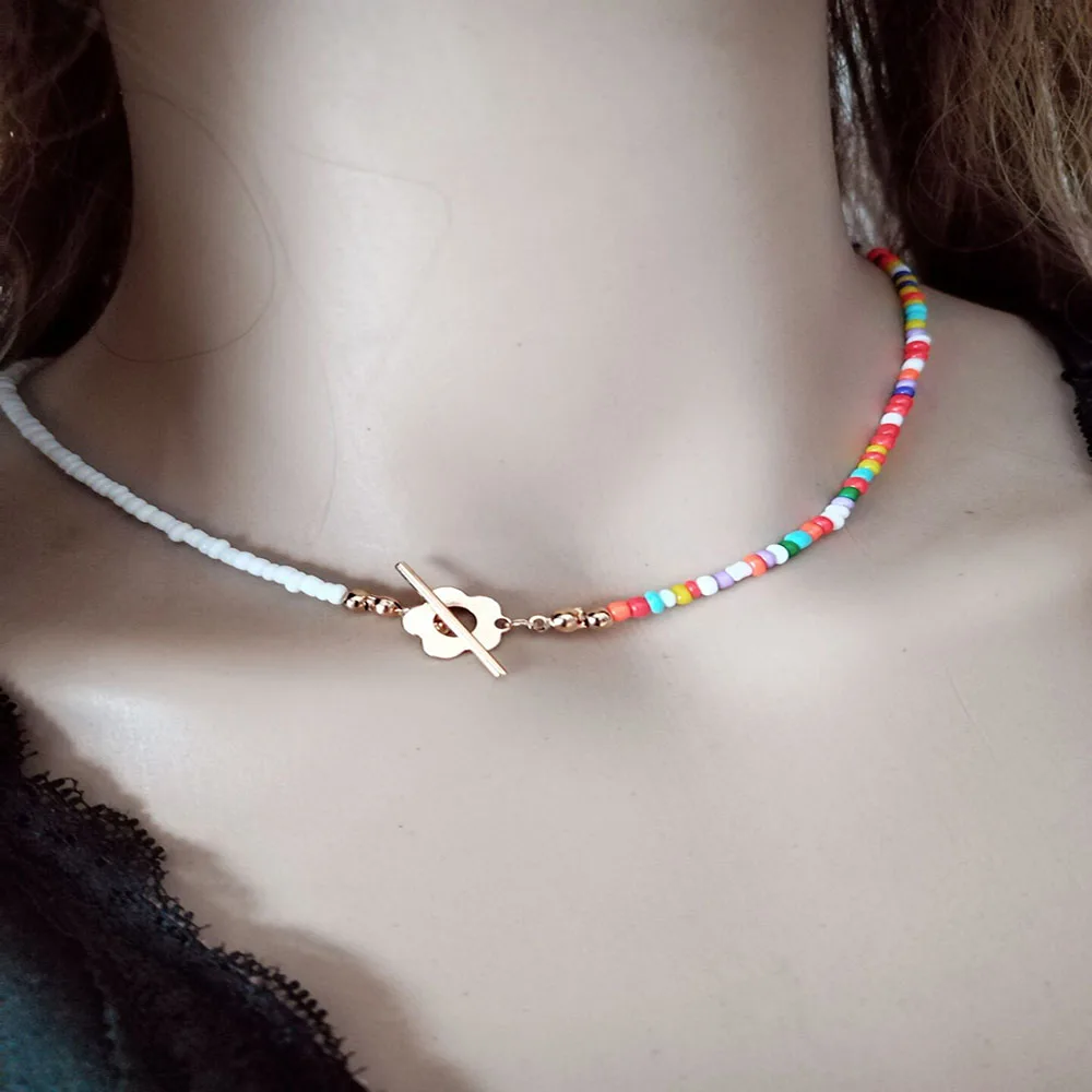 

Дизайнерское оригинальное новое строченное женское ожерелье с цветочным орнаментом, ожерелье с замком, подарок для девушки