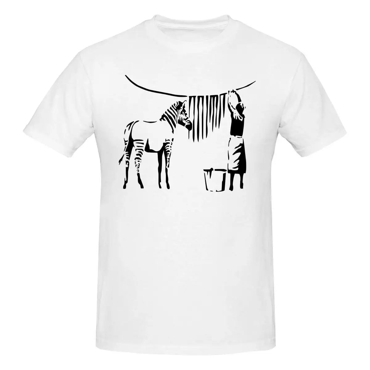 

Banksy Zebra T Shirt Cotton Short Sleeve Custom Men Tshirt