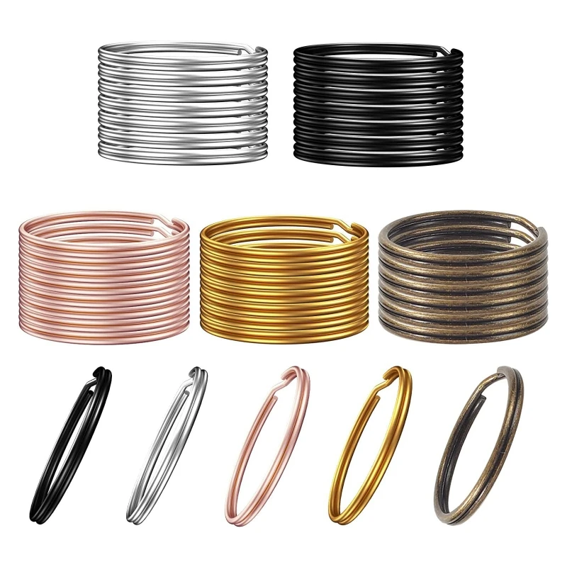 

200 Pieces 25mm Color Key Ring Metal Round Key Ring Bifurcated Key Ring O Ring for Home Car Office Key Accessories