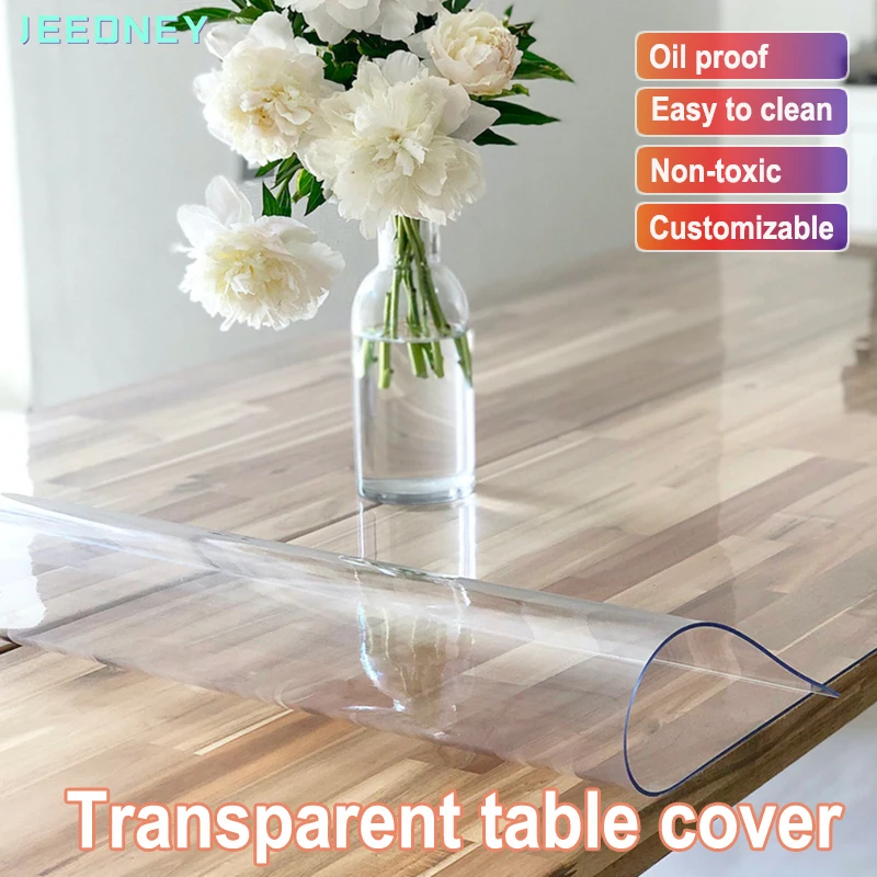 Прозрачная карта стола из ПВХ мягкая стеклянная Гибкая скатерть для защитная