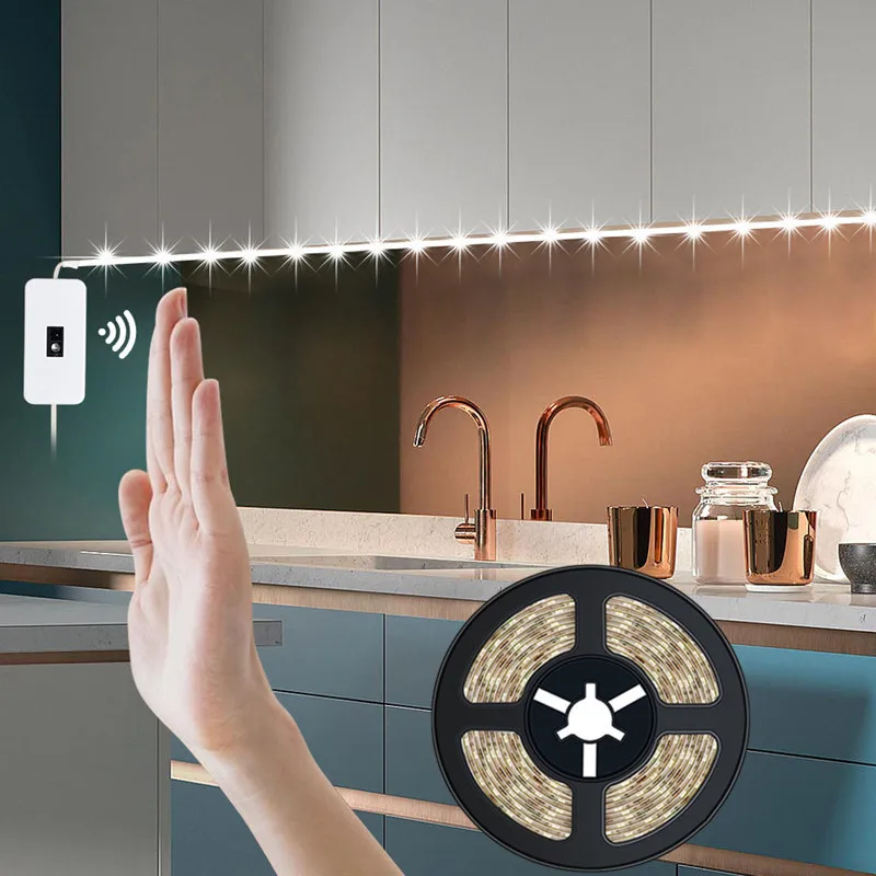 

Sensor 5V Waterproof Strip Hand Sweep Waving ON OFF Indoor USB Lamp LED Motion Under Cabinet Light Backlight TV Kitchen Lighting