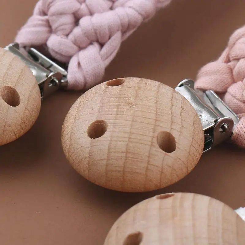 16fe 1pc Baby Cotton Pacifier Chain Soft Newborn Speating Beech Clip