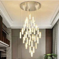 long line spiral round chandelier postmodern crystal ceiling pendant light for hotel living room duplex villa indoor decor lamps