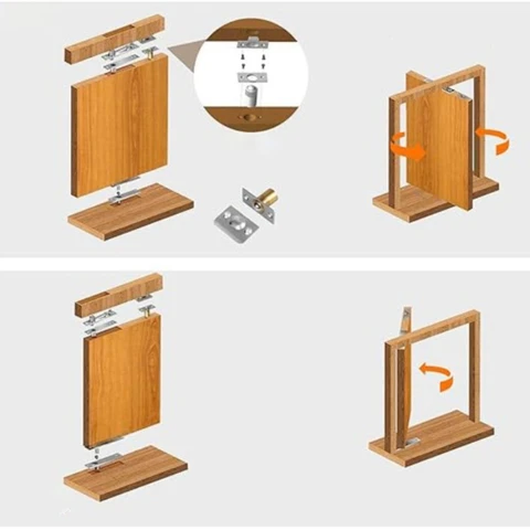 Скрытые дверные петли из нержавеющей стали 304. 360° °   Вращающаяся сверхмощная поворотная петля Невидимая поворотная дверная фурнитура для дверной книжной полки