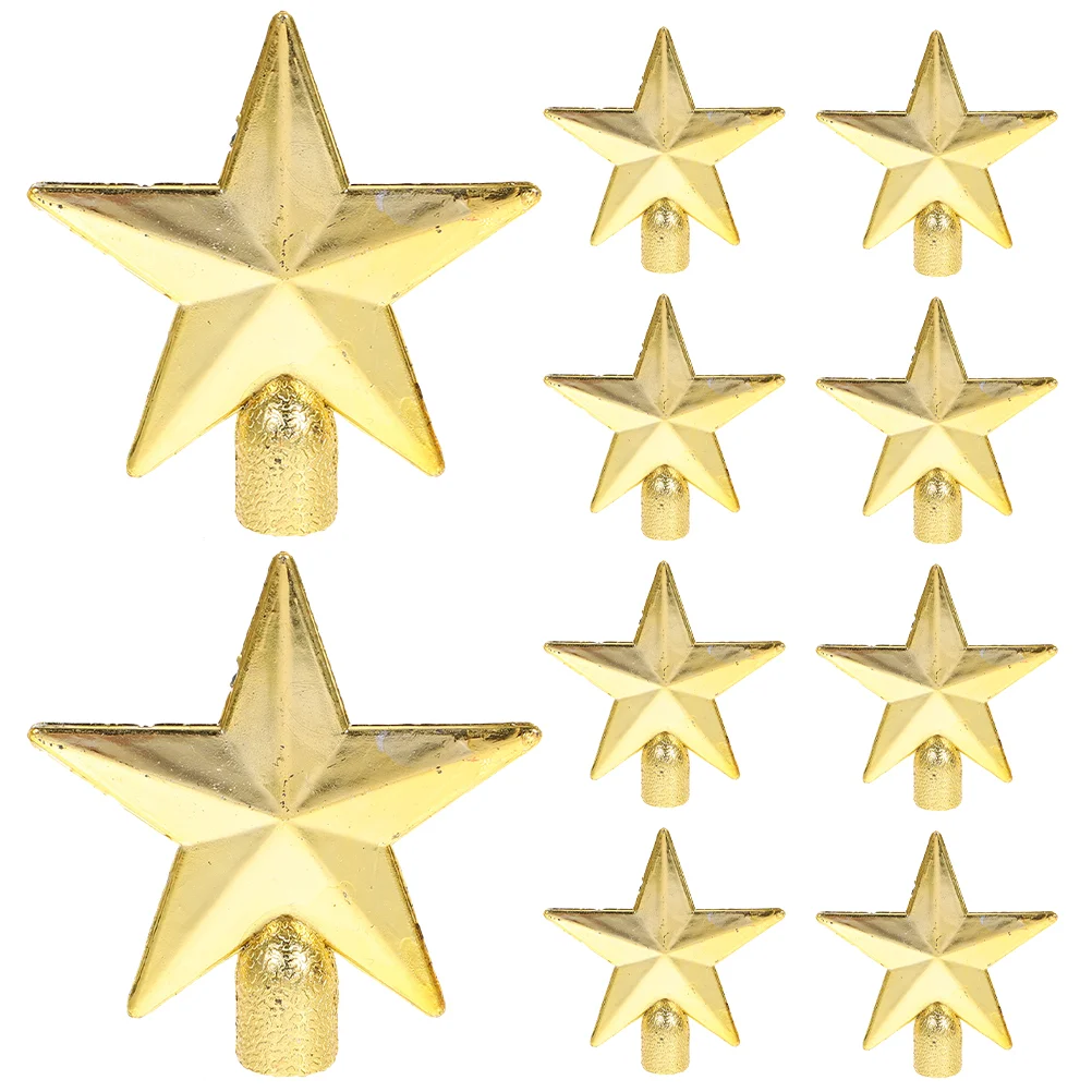 

10pcs Mini Christmas Tree Topper Christmas Tree Star Decorations Holiday Seasonal Decor