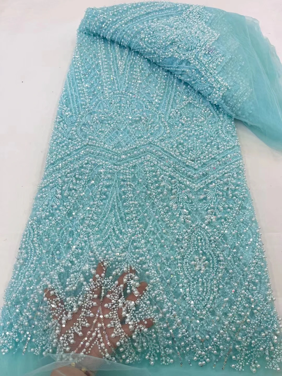 Модные нигерийские французские бусины высшего качества сетчатая кружевная