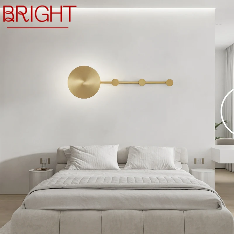 

BRIGHT Contemporary LED 3 Colors Wall Lighting Simple Creative Copper Sconce Lamp for Bedside Living Room Decor