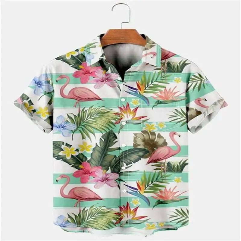 

Summer Men's Hawaiian Shirt Casual Sports Retro 3d Print Loose Casual Men's Beach Lapel Shirt Fashion Oversized Clothing