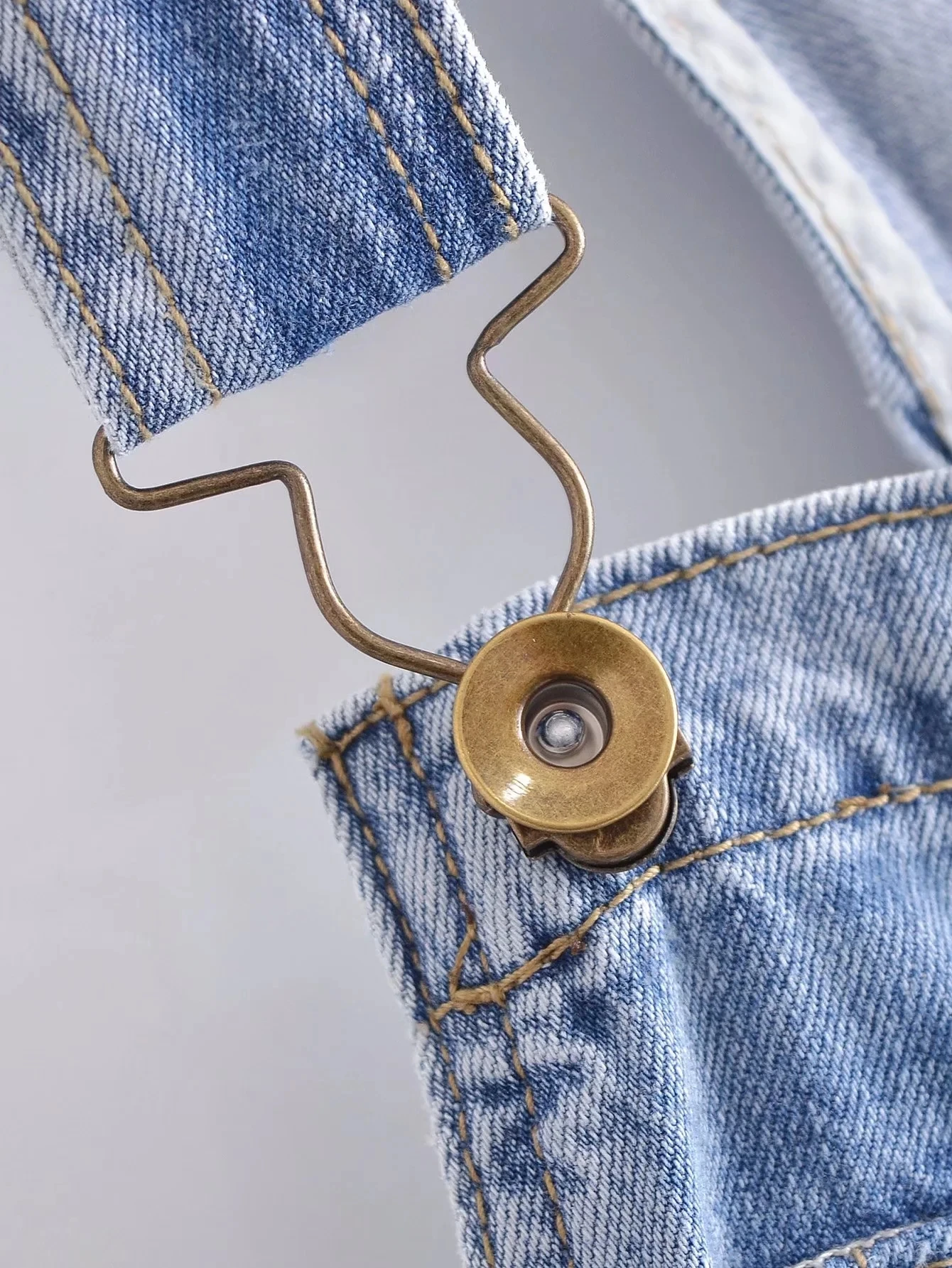 Withered 2023 American Vintage Washed Pockets Cargo Overalls Denim Blue Jumpsuits High Street Light Blue Jumpsuits Women