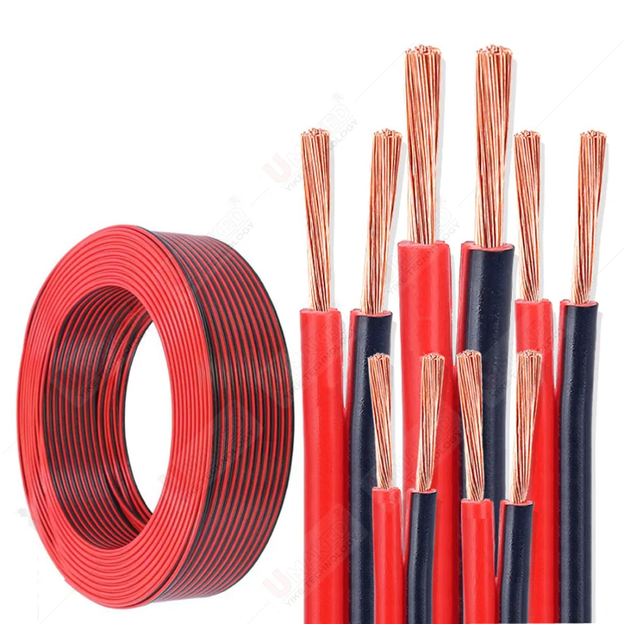 150 м RVB12/14/16/18/20/22awg 2-контактный медный провод удлинительный кабель красный черный