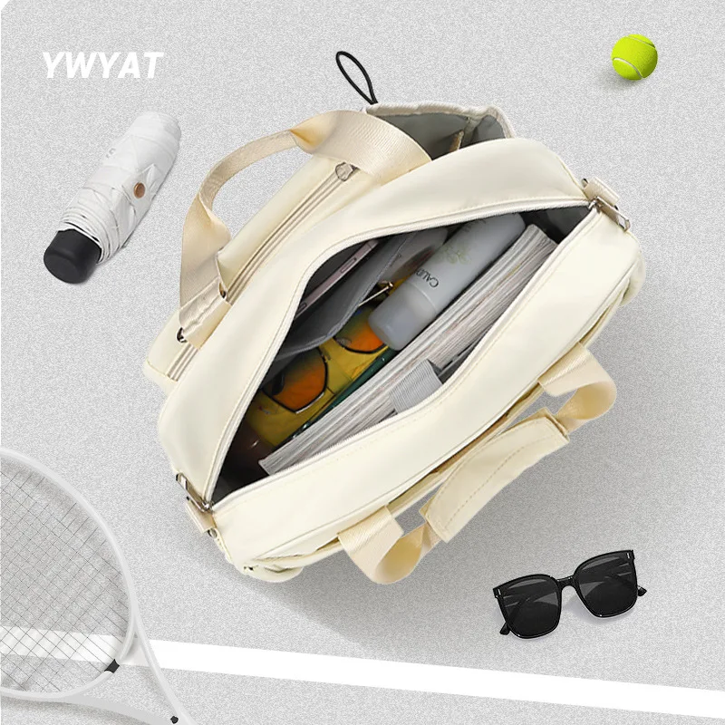 Racquets Bag for Tennis Badminton YWYAT Women Large Capacity Fashion White Handbag Shoulder Bag