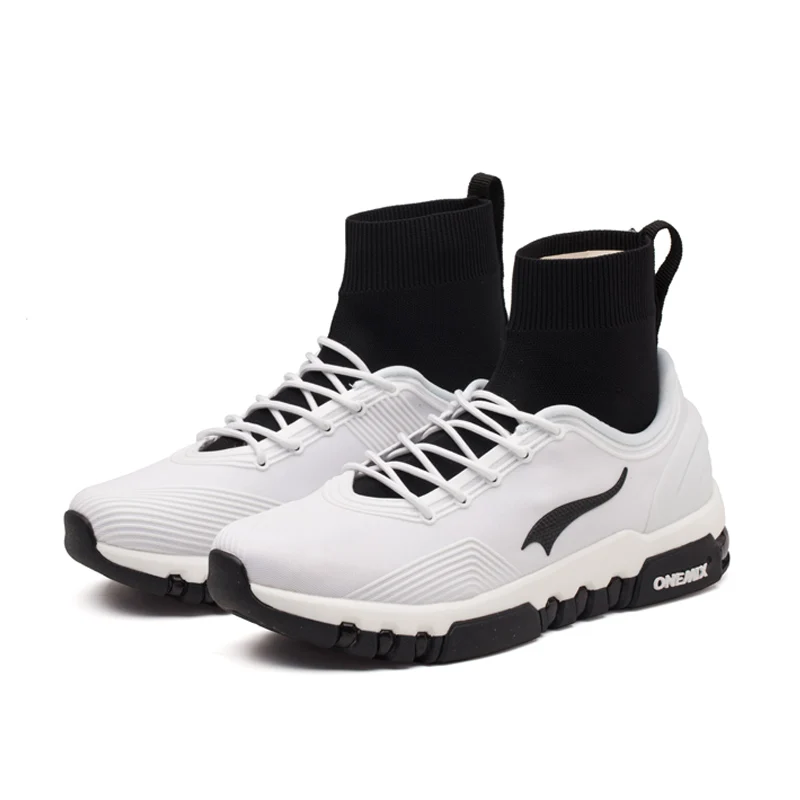 ONEMIX Walking Shoes Men Outdoor High Top White Latform Fashion Zapatillas Sports Leather Kpu Sneakers for Women Nursing Shoes