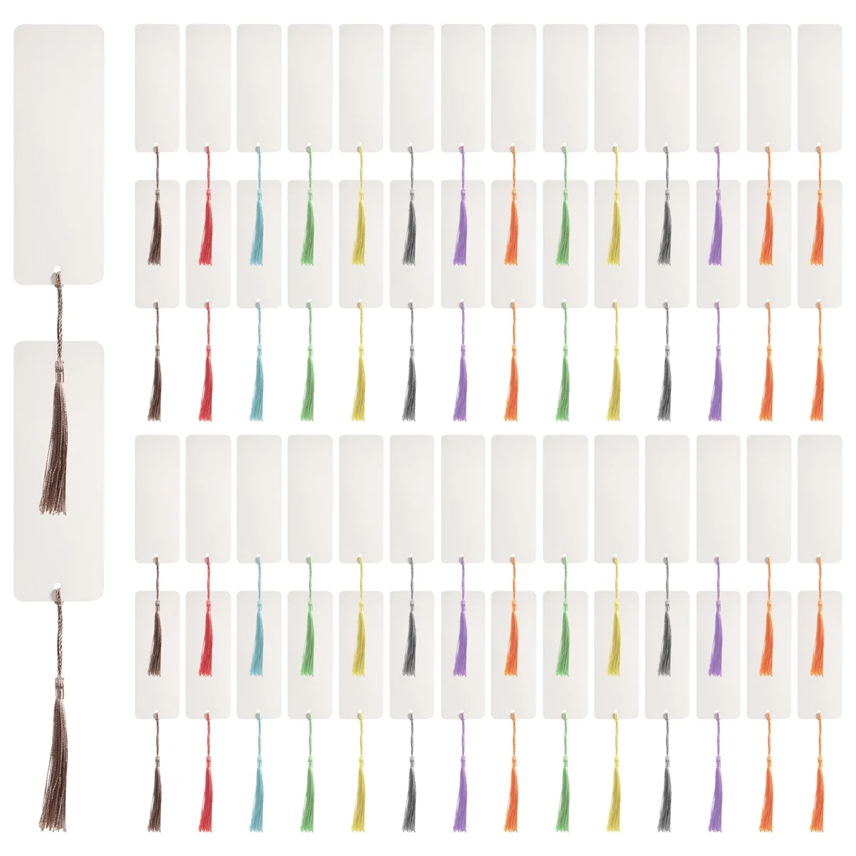 

96 шт., пустые акриловые закладки с кисточками и отверстиями для творчества