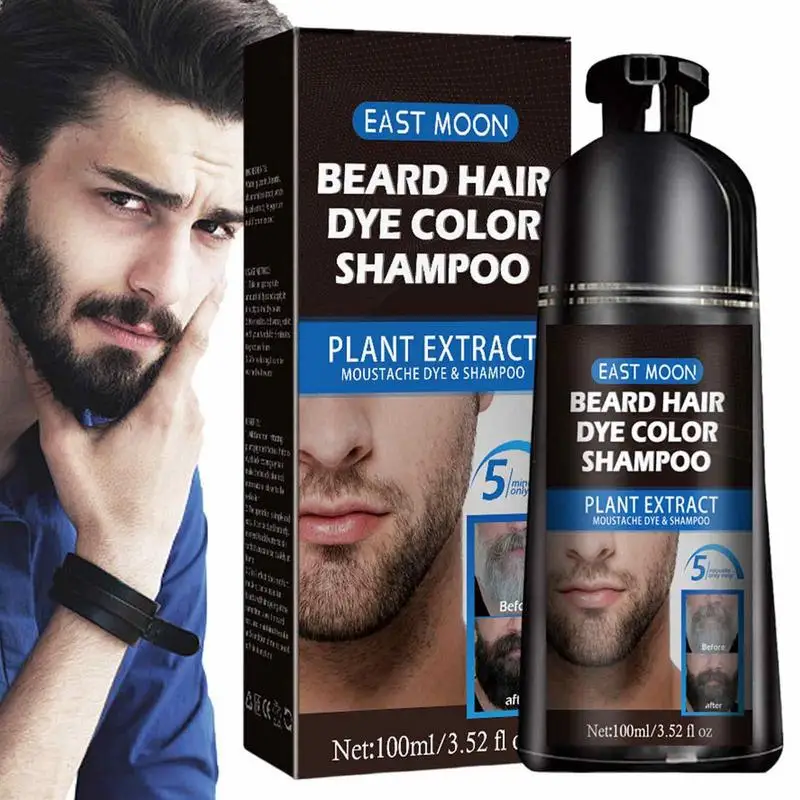 Shampoo Natural Black Dye Shampoo Fast Long Lasting Black Beard Care Tint Cream