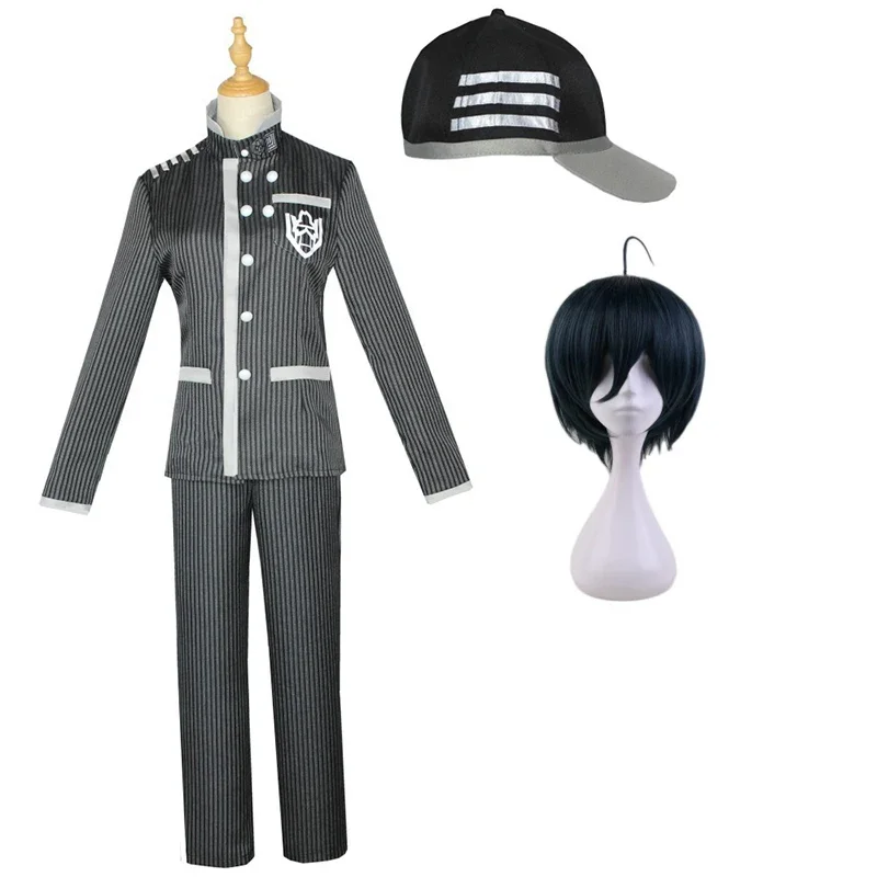 Новый Dangan Ronpa Shuichi Saihara косплей черный костюм Danganronpa V3 шляпа топ брюки короткий