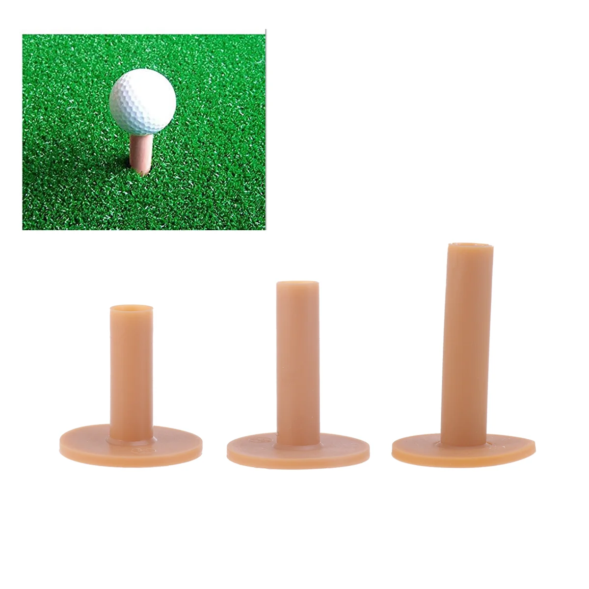 

3 in 1 50mm/65mm/80mm Tees Plastic Ball Nails Outdoor Sports Tees Training Equipment Supplies Accessories For Golfer (Yellow)