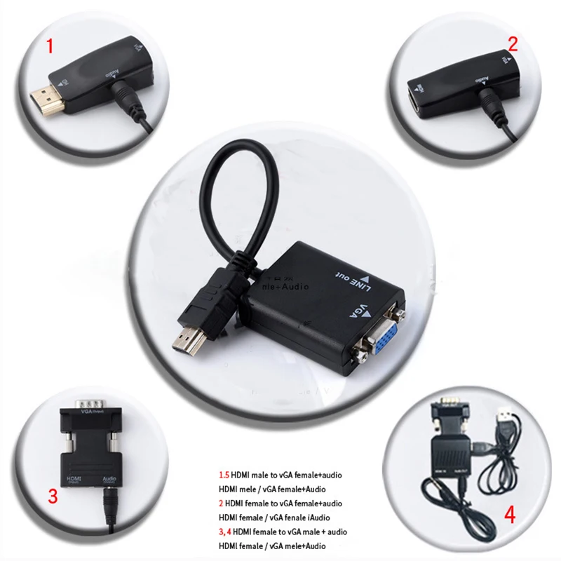 HDMI штекер-гнездо VGA компьютерный проигрыватель рекламная телеприставка к
